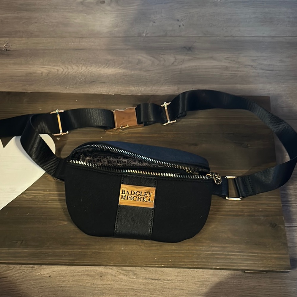 Badgley Mischka Black Belt Bag with Sleek Design and Versatile Style